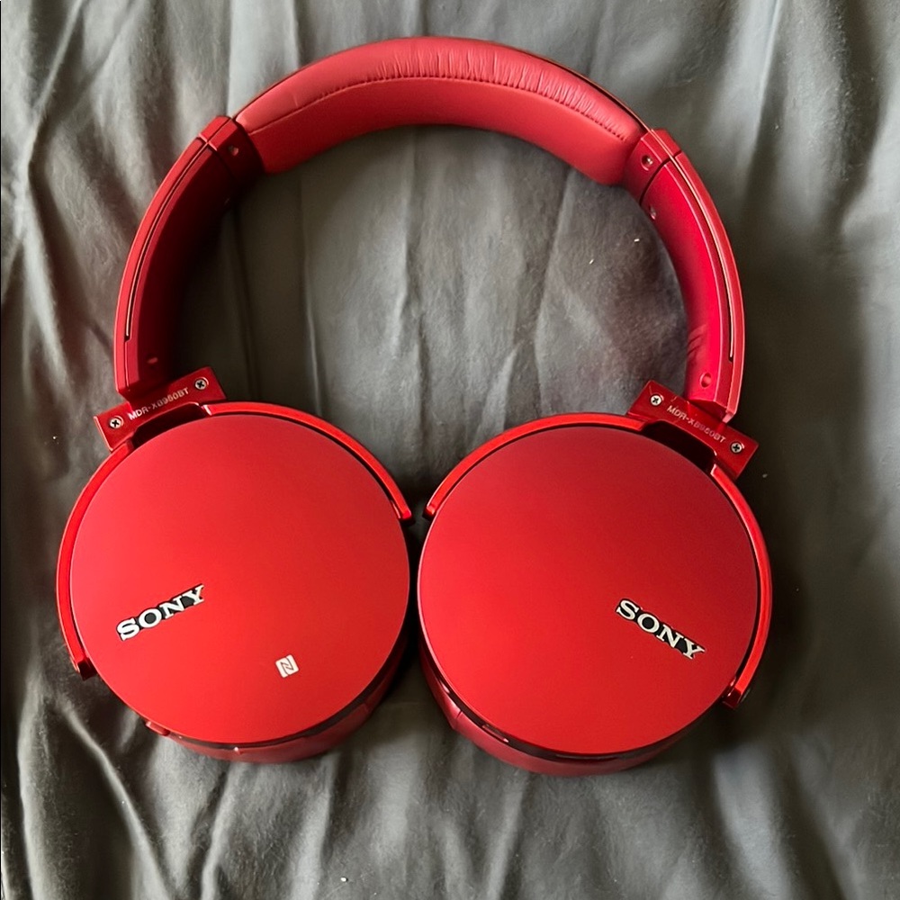 Sony Red Over-Ear Headphones with Modern Design and Comfort